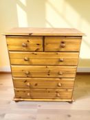 A modern pine six drawer chest, width 80 cm.