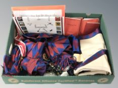 A quantity of Durham Masonic regalia, booklets, etc.