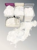 A large quantity of silk sheets.