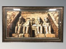 A very large Egyptian painting on papyrus, overall 113 cm x 190 cm.