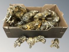 A group of Collage ornaments in the form of African wildlife.