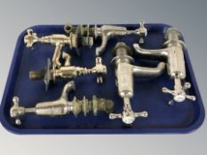 A group of vintage chrome caps.