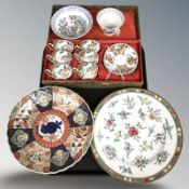 A modern Chinese export tea set, other Eastern ceramics, Imari scalloped edge dish, etc.