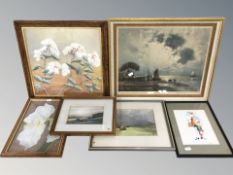 Ann Downey : Study of roses, colour chalks, 33 cm x 33 cm,