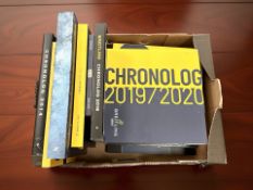 A group of Breitling Chronolog catalogues and booklets relating to watches.