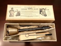A W W Greener Humane Cattle Killer, obsolete .310 calibre, in original box with accessories.