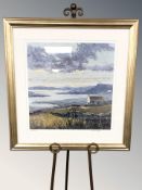After Alan Cotton : Landscape with cottage, limited edition colour print,