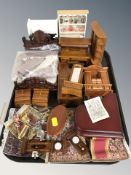 A collection of doll's house furniture and furnishings.