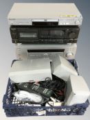 A Sony receiver STR-K740P, a Technics cassette deck RS-BX707,