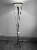 A contemporary standard lamp with frosted glass shade, height 169 cm.