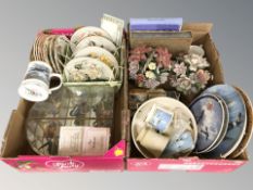 A quantity of collector's plates including Royal Doulton, collector's cards, flower ornaments, etc.