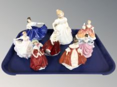 A group of miniature Royal Doulton ladies including 'Amanda' HN2996, 'Elaine' HN3214, etc.