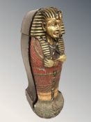 A storage box in the form of a mummy sarcophagus, height 66 cm.