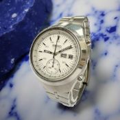 A gent's vintage stainless steel Seiko 'Helmet' automatic chronograph calendar wristwatch, ref.