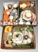 Assorted Art Deco ceramics, lustre coffee set, various tea china, glass vases, etc.