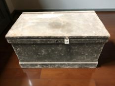 A 19th century pine blanket / tool box, width 86 cm.