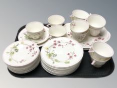 Thirty seven pieces of Royal Doulton Primula tea china.