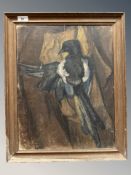 Danish School : Still life of a jay, oil on canvas, 36 cm x 45 cm.