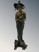 After Lucien Alliot (French 1877-1967) A reproduction patinated bronze figure 'Phalene',