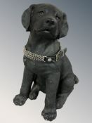 A Sandicast painted ceramic figure of a labrador puppy, height 36 cm.