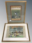 Indian School (Late 19th / Early 20th century) : A procession, gouache on paper, 19 cm x 27 cm,