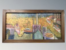 Egon : Industrial landscapes, oil on board, 81 cm x 38 cm.