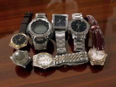 A group of gent's wristwatches including Rotary, Links, Pulsar, etc.