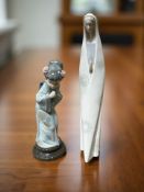 A Lladro figure of a geisha and a further figure of a lady, height 35 cm.