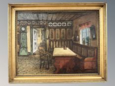 Danish School : Dining room interior, oil on canvas, 44 cm x 35 cm.