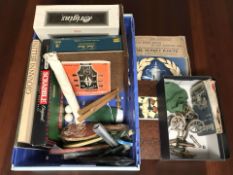 A quantity of games, miniature model cannons, ephemera, etc.