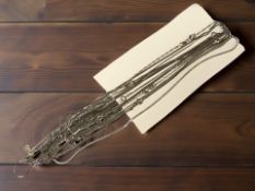 A group of 925 hallmarked silver necklaces and chains.