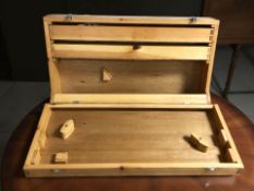 A pine joiner's toolbox, width 80 cm.