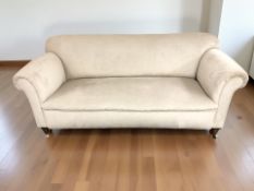 An early 20th century three seater Chesterfield settee, width 192 cm.