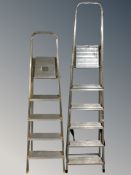 Two aluminium step ladders