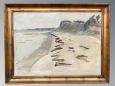 Danish School : Sand dunes at low tide, oil on canvas, 78 cm x 57 cm.