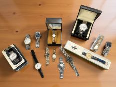 A group of gent's watches including Seiko