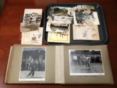 A collection of Wills cigarette cards, photographs, various ephemera,