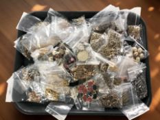 A large quantity of modern costume jewellery including gold plated items, bead necklaces, etc.