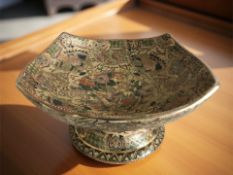 A large oriental crackle glazed ceramic centrepiece bowl, width 35 cm.