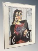 A colour print after Picasso, 39 cm x 49 cm.