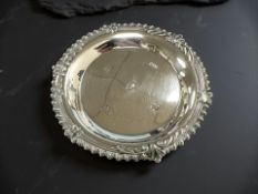 A silver coaster, Birmingham 1977. CONDITION REPORT: 40.