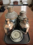 A copper ship's starboard light stamped 'Hop, Lee & Co.