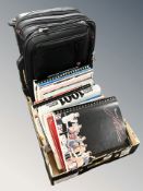 A group of music books, luggage case, etc.
