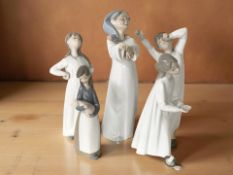 Five Lladro figures of children,