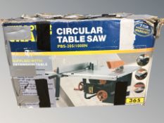 A Powercraft circular table saw, in box.