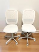 A pair of Ikea desk chairs