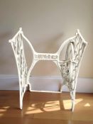 A painted Singer treadle sewing machine base.