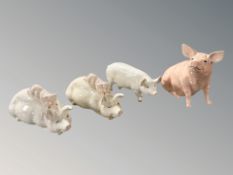 A John Beswick figure of a pig, a further Beswick pig CH.