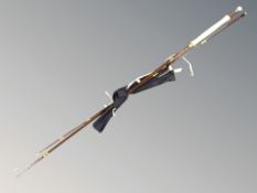 A Hardy Richard Walker Reservoir Super Lite 9 ft 3 two piece fishing rod, in Hardy slip cover.