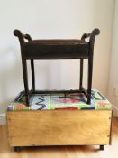 An Edwardian piano stool and a blanket box.